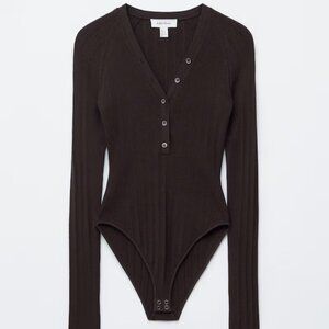 & Other Stories Long Sleeve Rib Knit Bodysuit